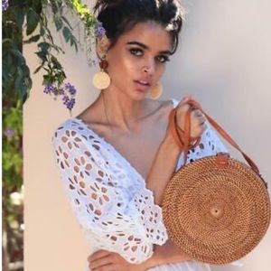 Round Rattan Women's Bag Good Condition
